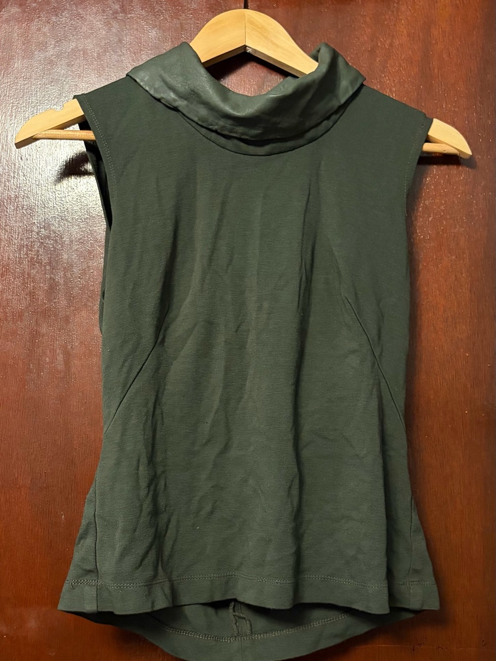 Worth Sleeveless Mock Neck Top in Dark Green